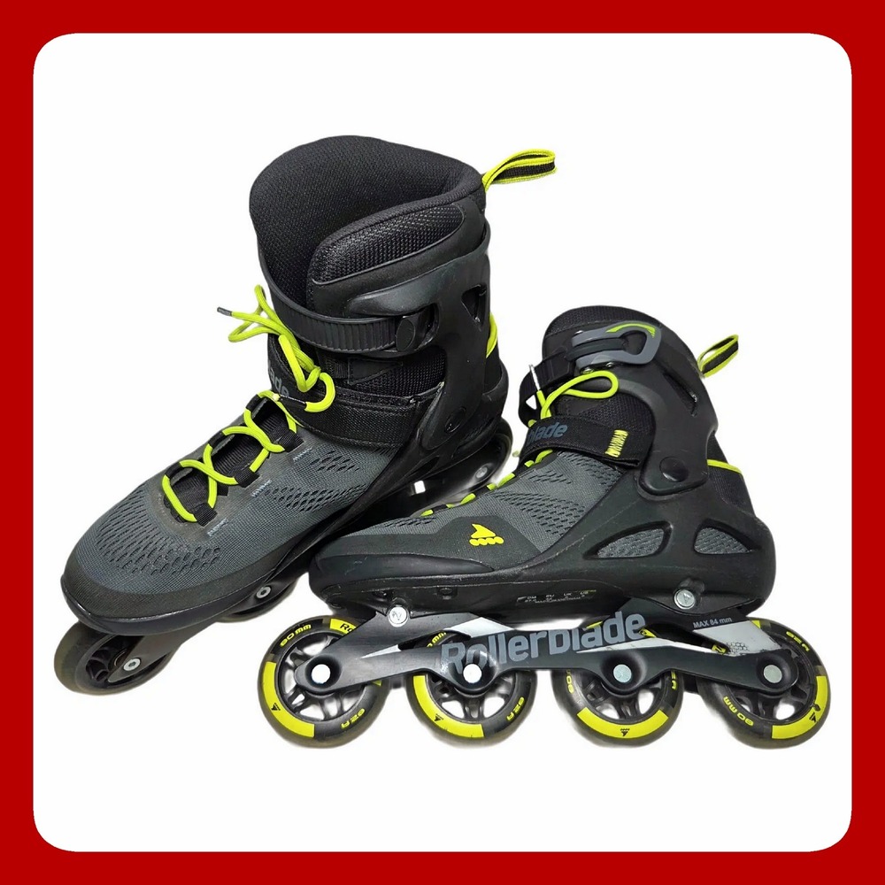Rollerblade Macroblade 80 Mens Skates US 9 EU 42 Black Yellow Fitness EUC Gear